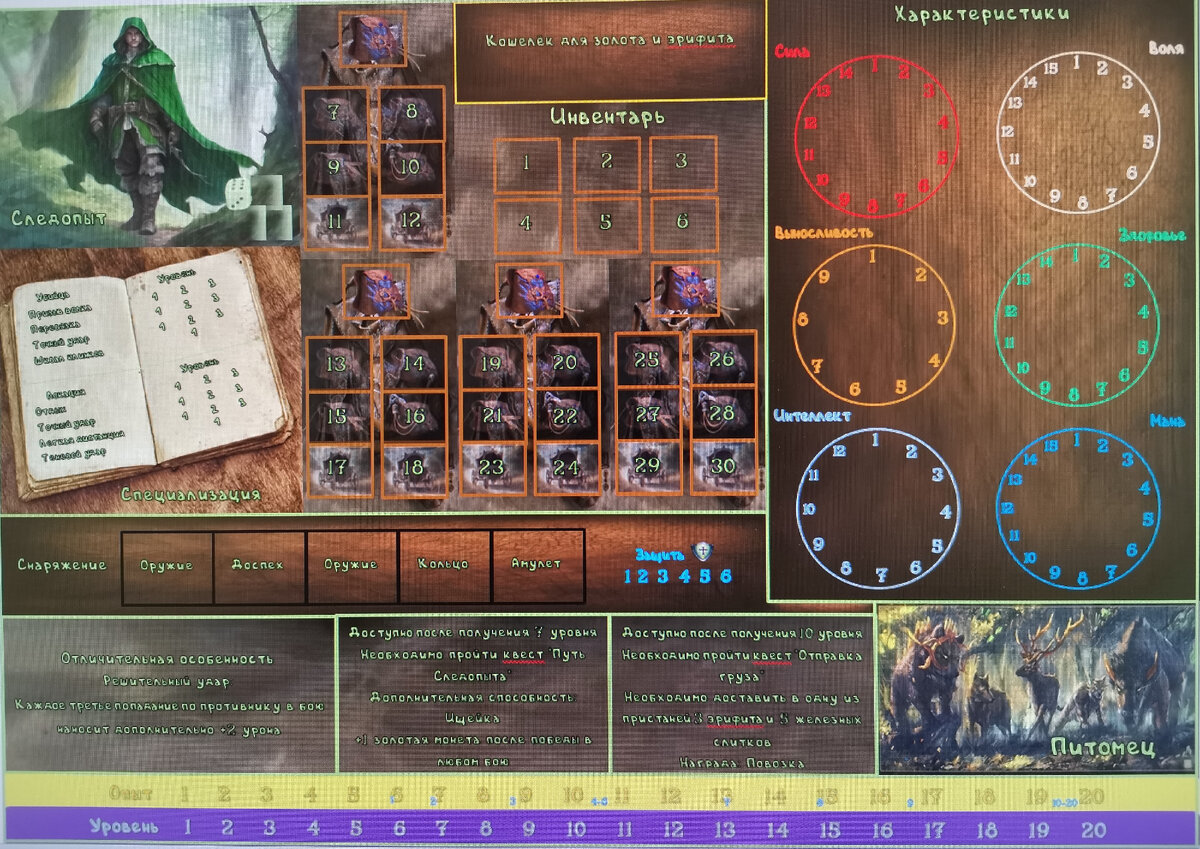 Планшет персонажа 