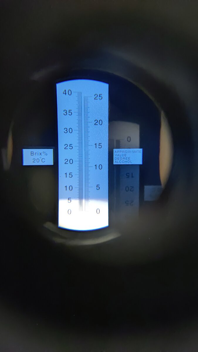Вот так выглядит шкала рефрактометра для пива