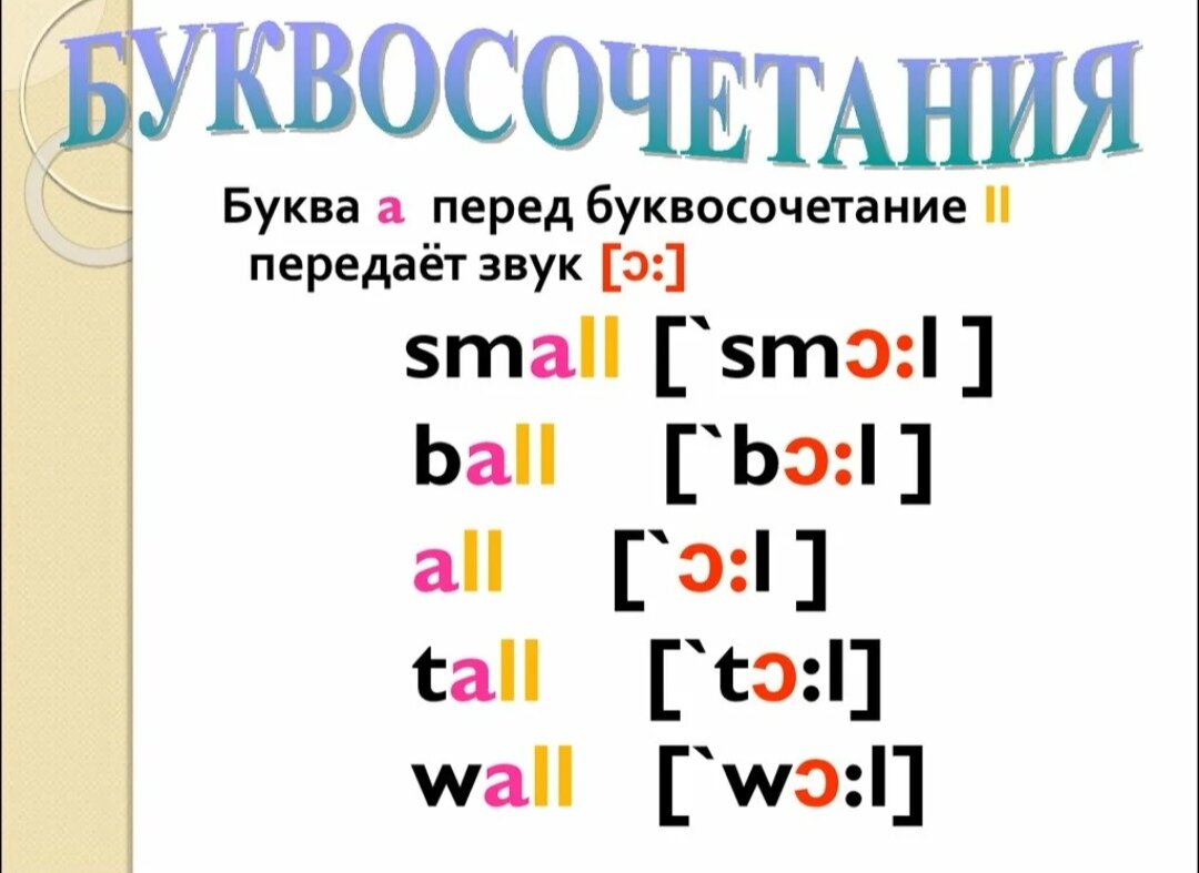 Буквосочетание. All правила чтения в английском. Буквосочетание all в английском языке. All буквосочетание правила чтения. Правило чтения a перед l
