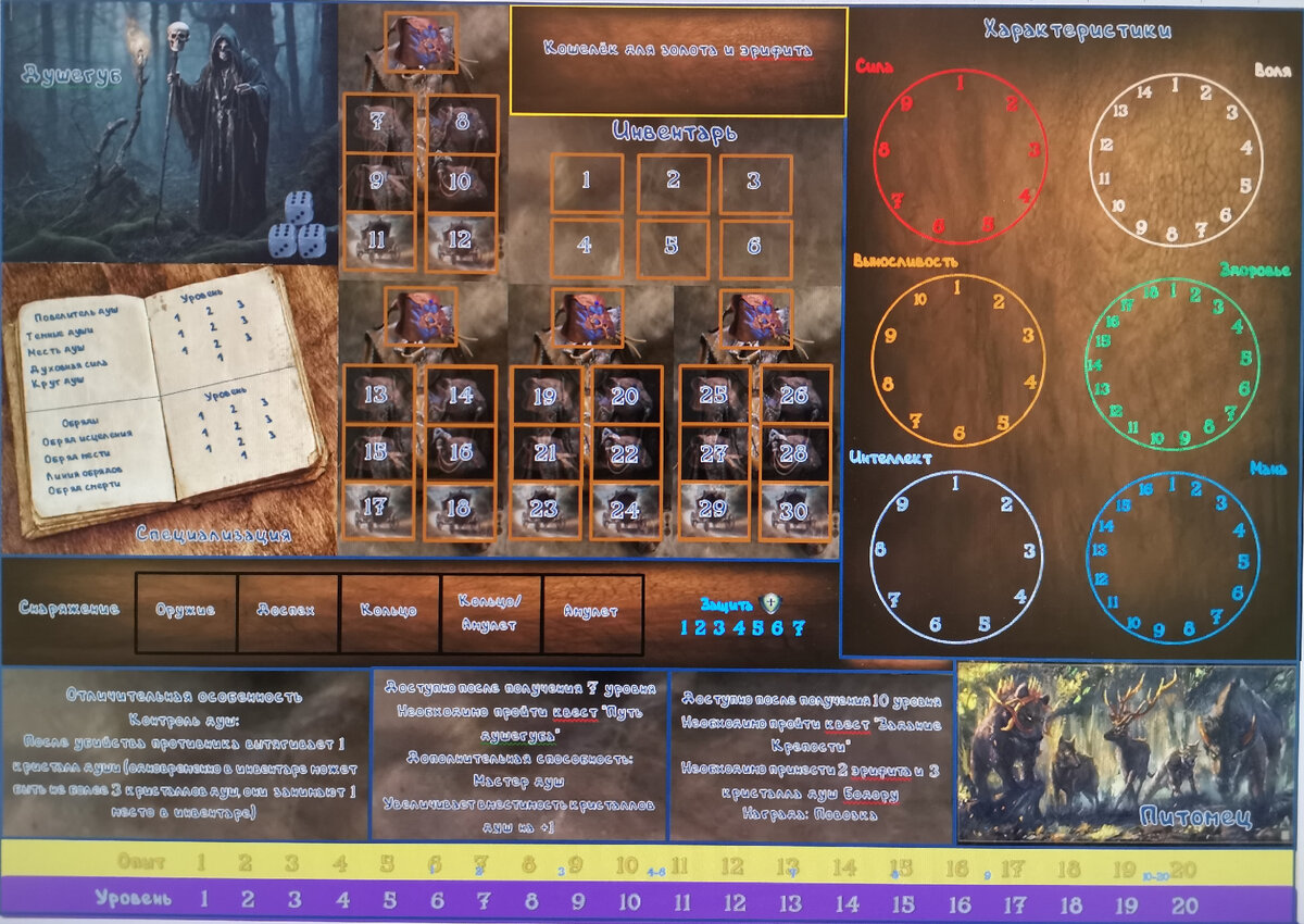 Планшет персонажа 