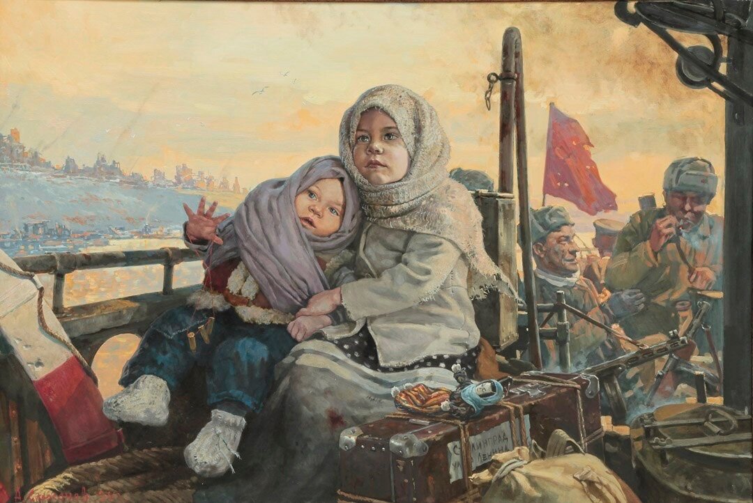 Самсонов Александр Маратович «Дети Сталинграда» 2012 г. Холст, масло. 100х150