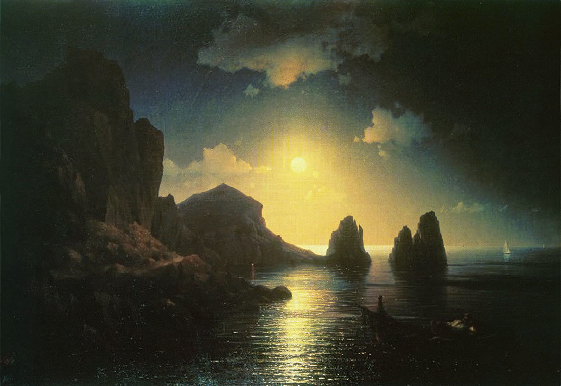 "Морской вид", И.К. Айвазовский, 1841. Музей-заповедник "Петергоф".