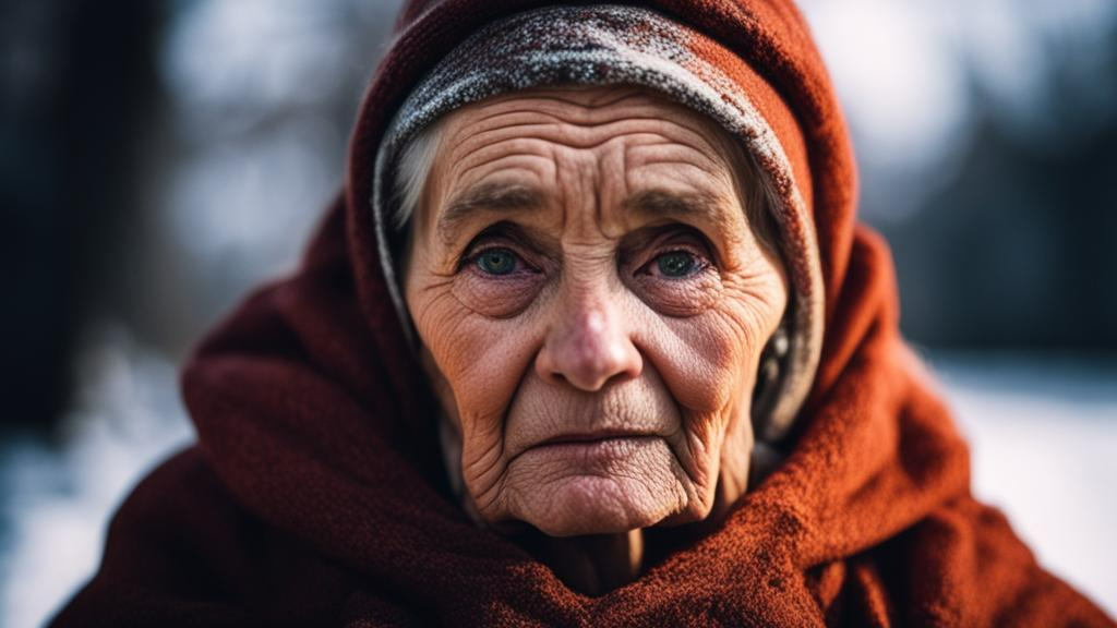 Женщина просит милостыню