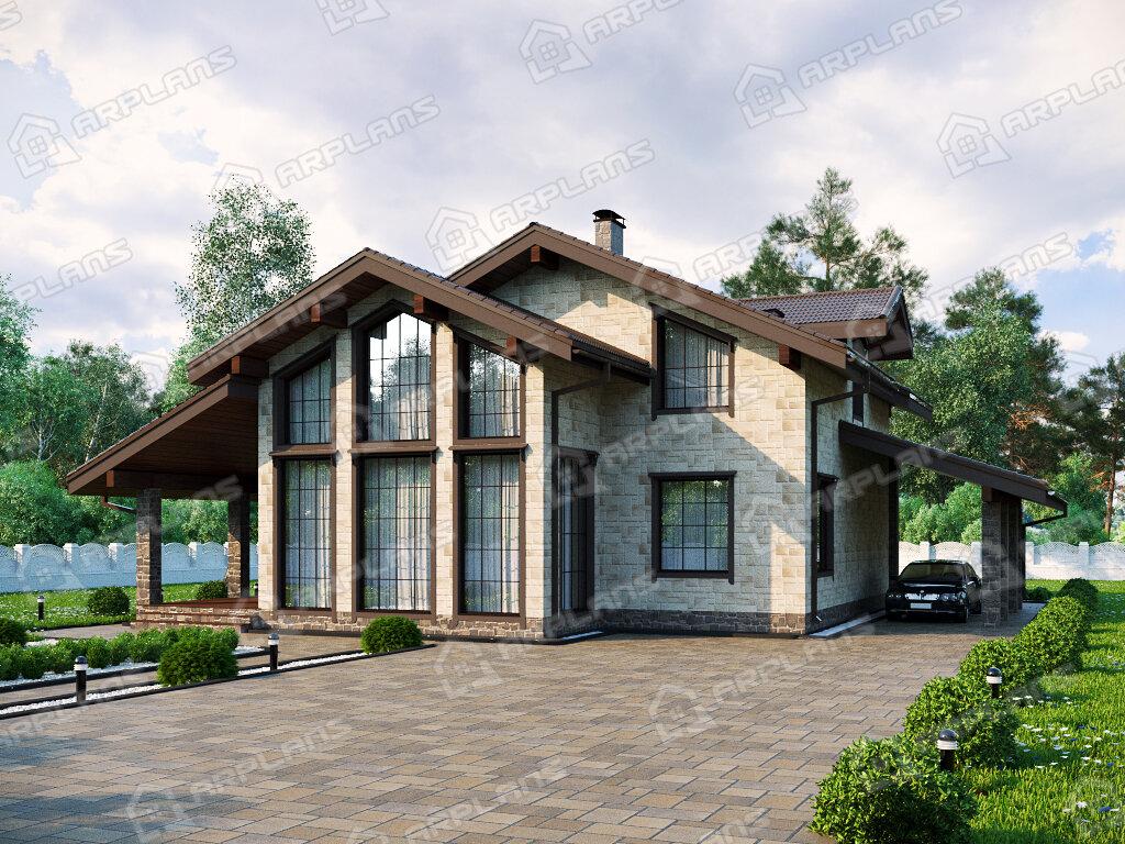 Фото 1 двухэтажного дома из блоков. Источник arplans.ru Проект К-290 