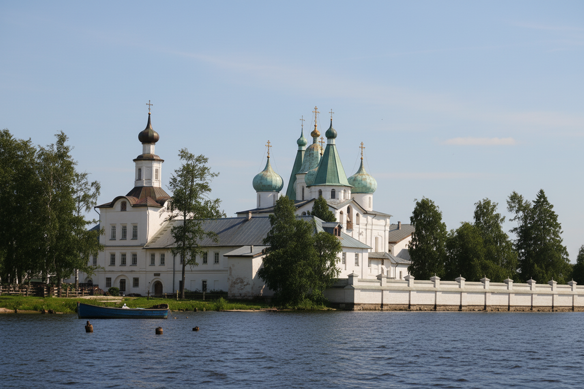 Вид на Надвратный храм преподобного Сергия Радонежского