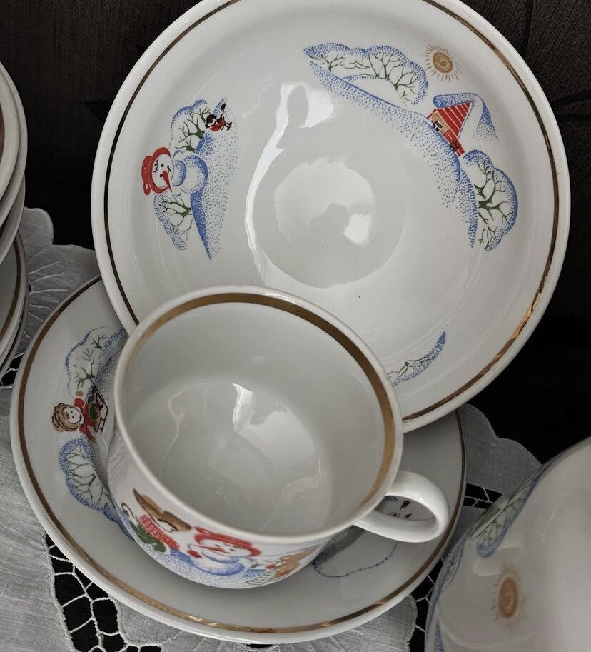 Тернопольский фарфоровый завод СССР, набор детской посуды «Зимние ...