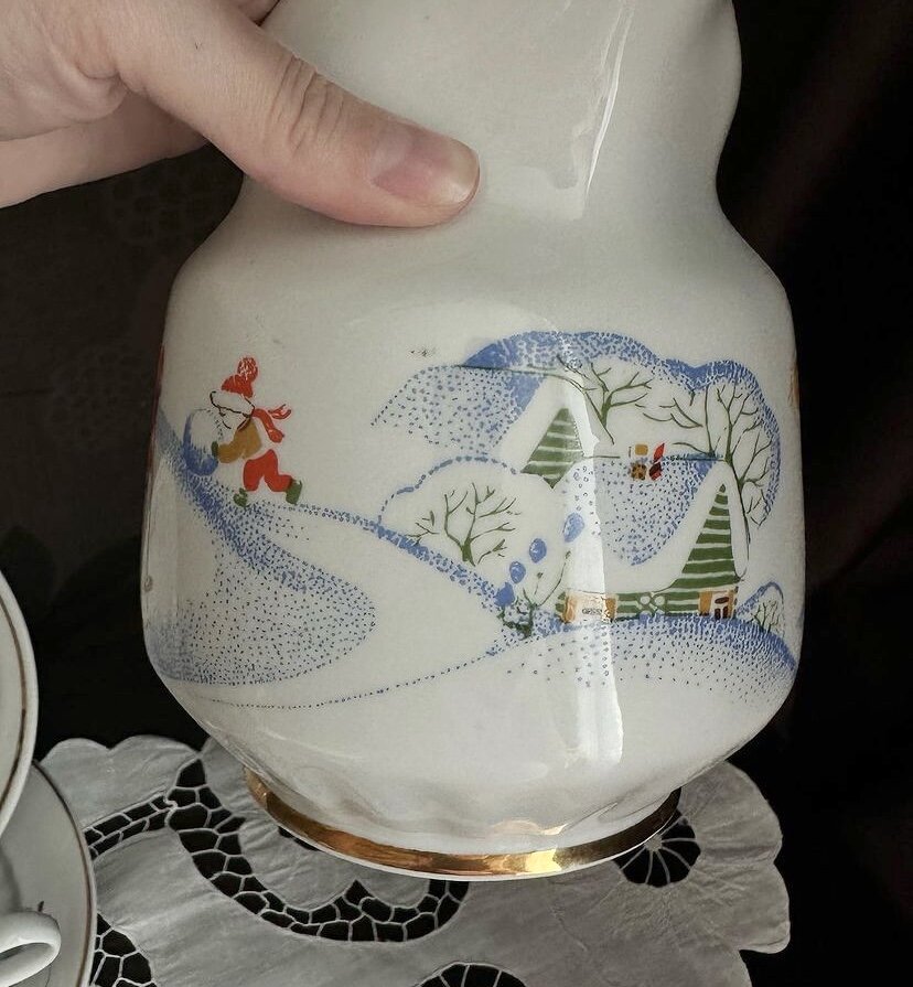 Тернопольский фарфоровый завод СССР, набор детской посуды «Зимние ...