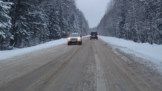 Автодорога из Плесецка в Кенозерье зимой