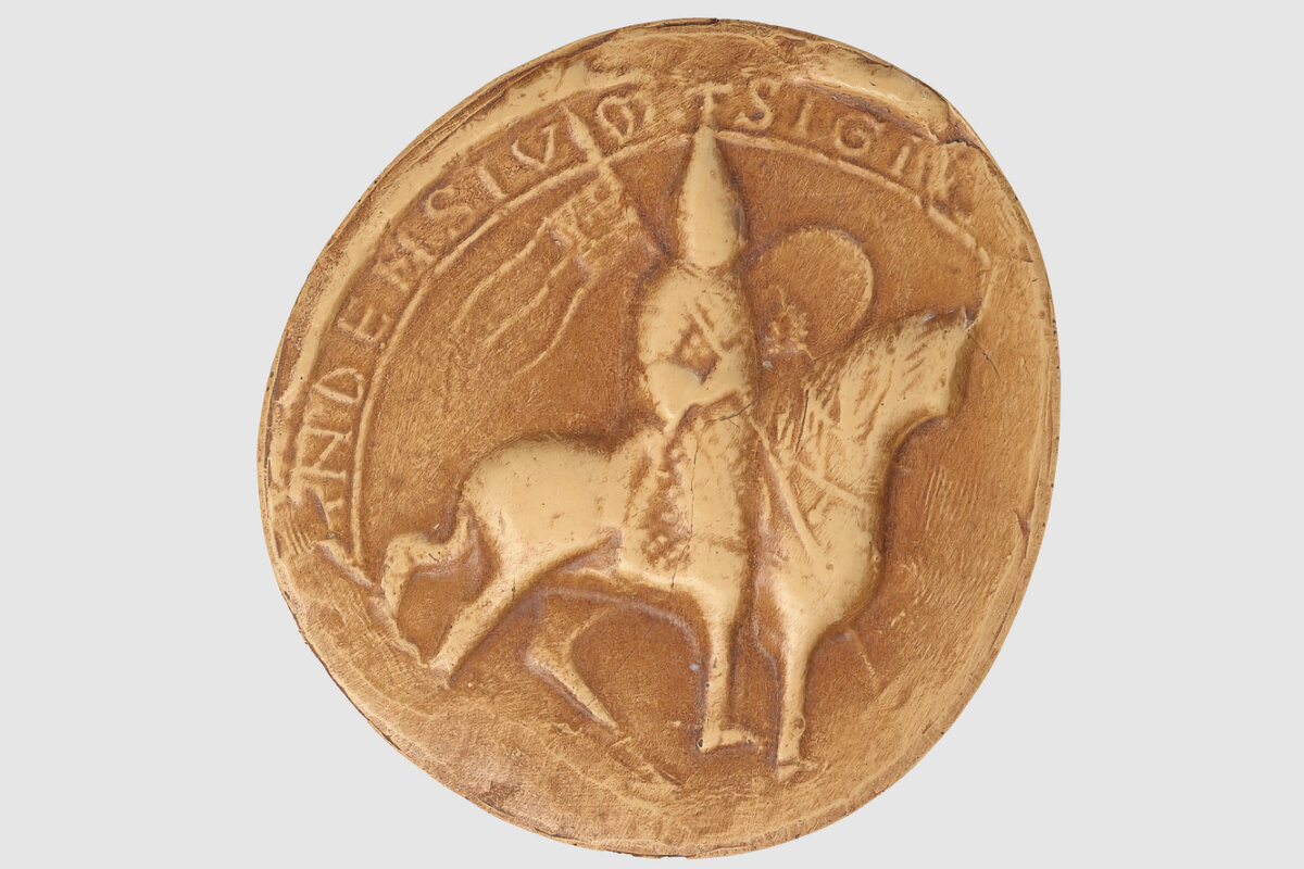 Печать Рауля Вермандуа с гербом Вермандуа, 1135 год.