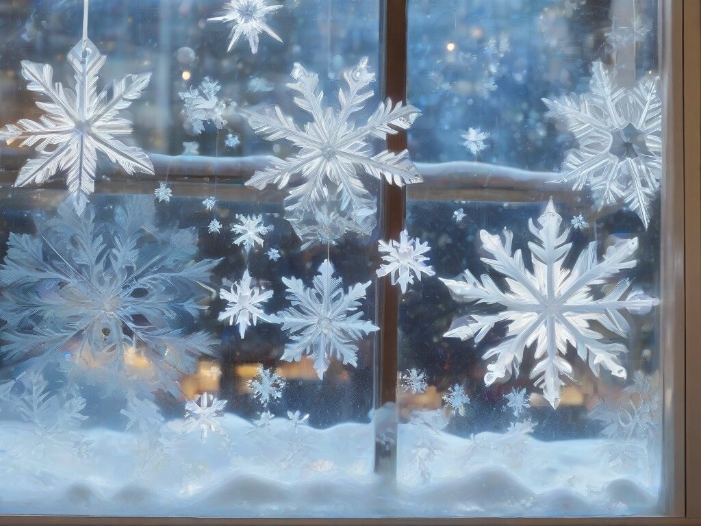 Украшение окон к Новому году.