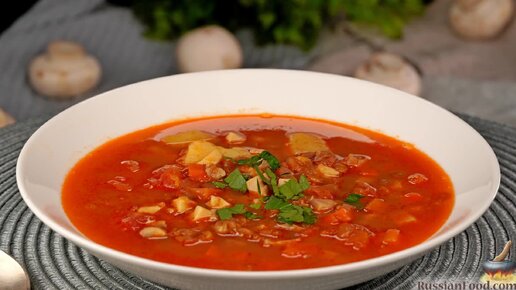 Томатный суп с овощами и макаронами: рецепт | Меню недели