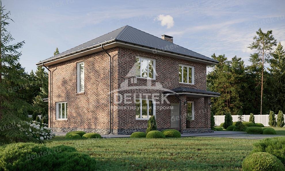 Проект двухэтажного дома 150 м2 в европейском стиле с размерами 10 м на 15 м - LK-168