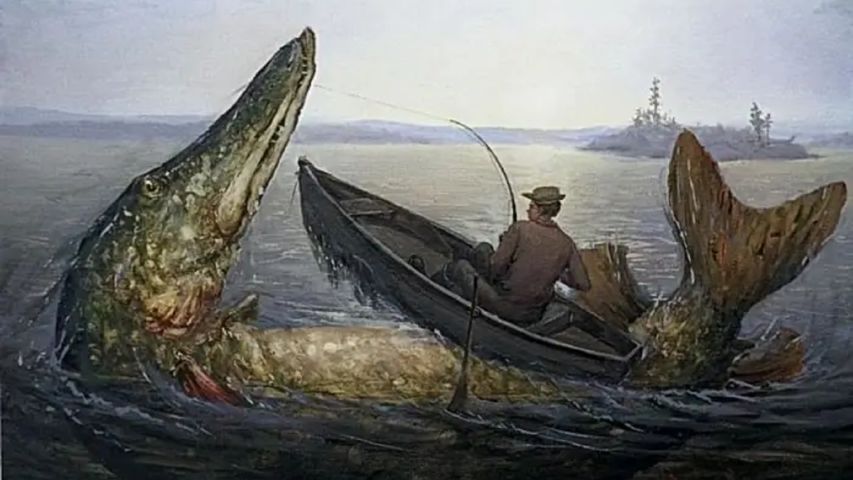 Рыбина на раз-два проглотила парнишку вместе с лодкой