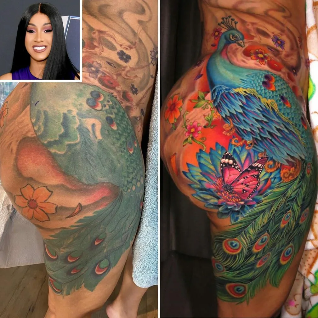 Cardi b leg tattoo