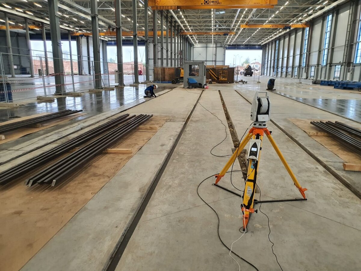 Измерение плоскостности и параллельности рельсов лазерным трекером Leica AT403