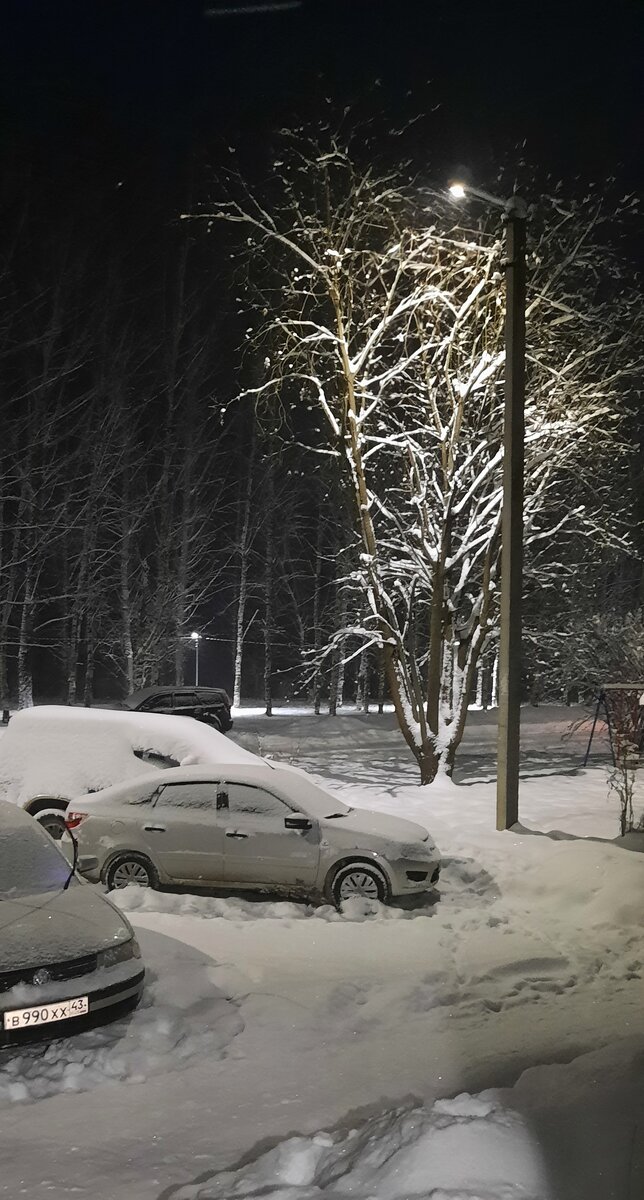 На улице красиво и снежно❄️ Но нет времени любоваться этой красотой. Сфоткала ранним утром перед работой.