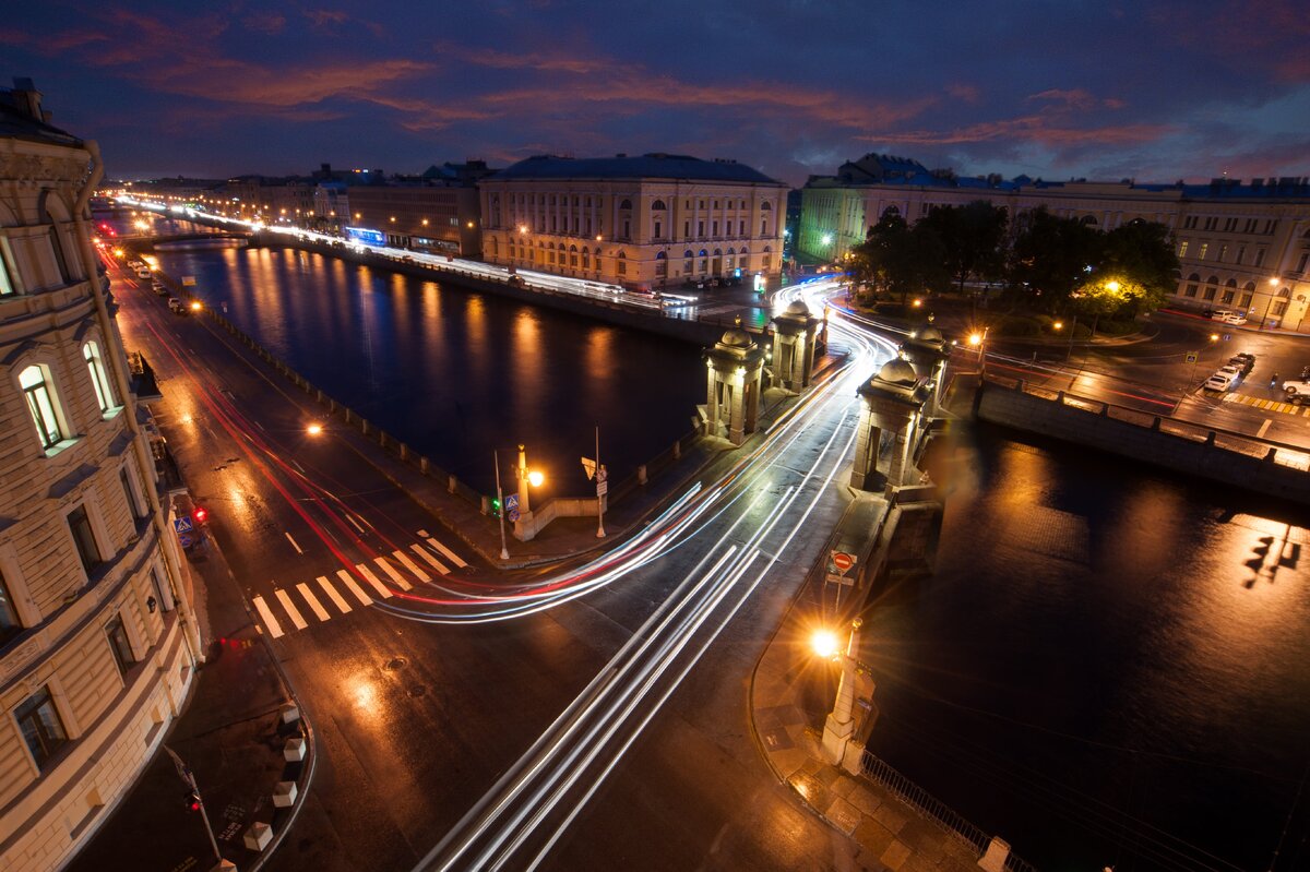 Фото по запросу Ночной городской пейзаж санкт петербурга