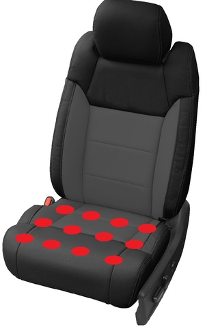 Подогревается лишь сама сидушка, а спинка подогрева не имеет.