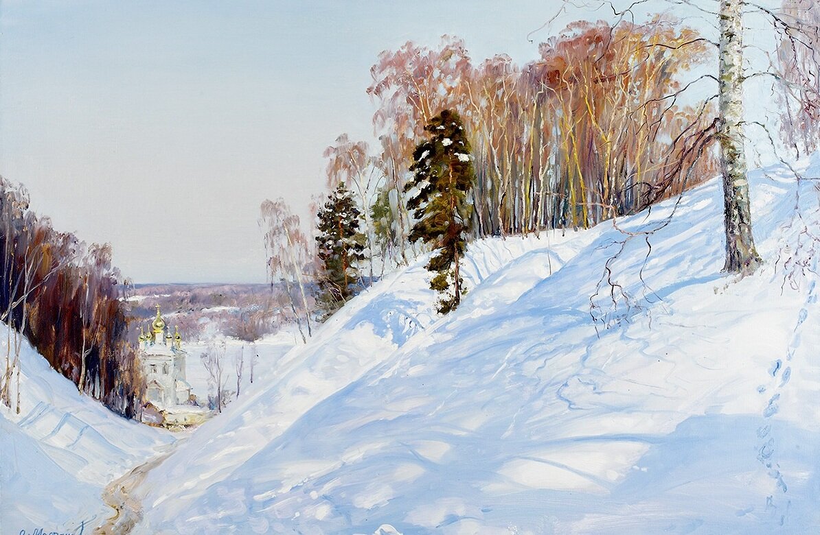 Снежные горки  60  х 90 см. 2012г