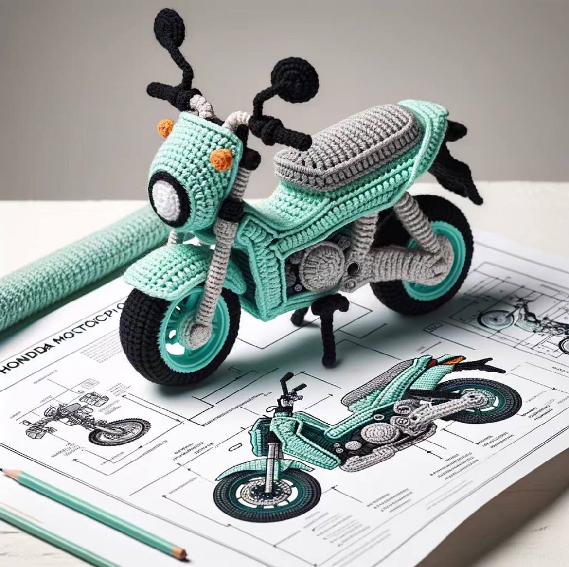 Вязаные крючком мотоциклы