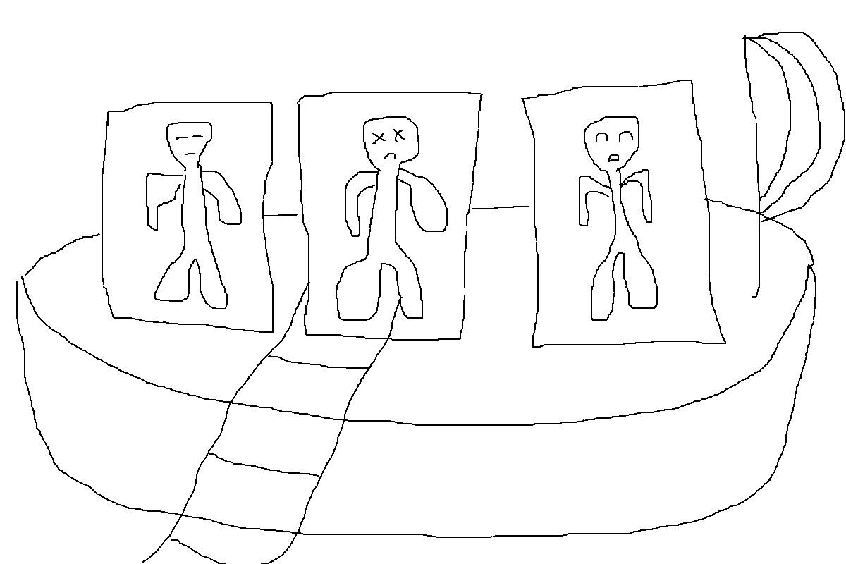 Симон и Григорий вместе со слугой Прошкой в ледяных кубах на отчаливающей лодке