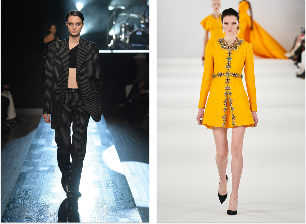 На фото: модель Татьяна Чурбанова на показах Carolina Herrera и Michael Kors в 2022 году.