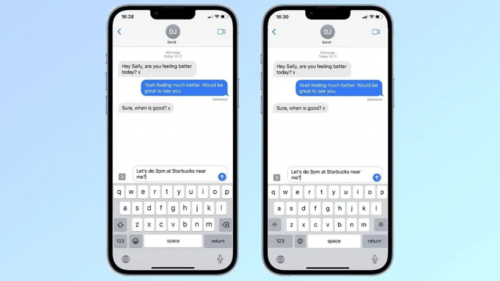 Клавиатуру iOS по умолчанию можно увидеть слева, а пользовательскую клавиатуру, которая работает как кейлоггер, — справа