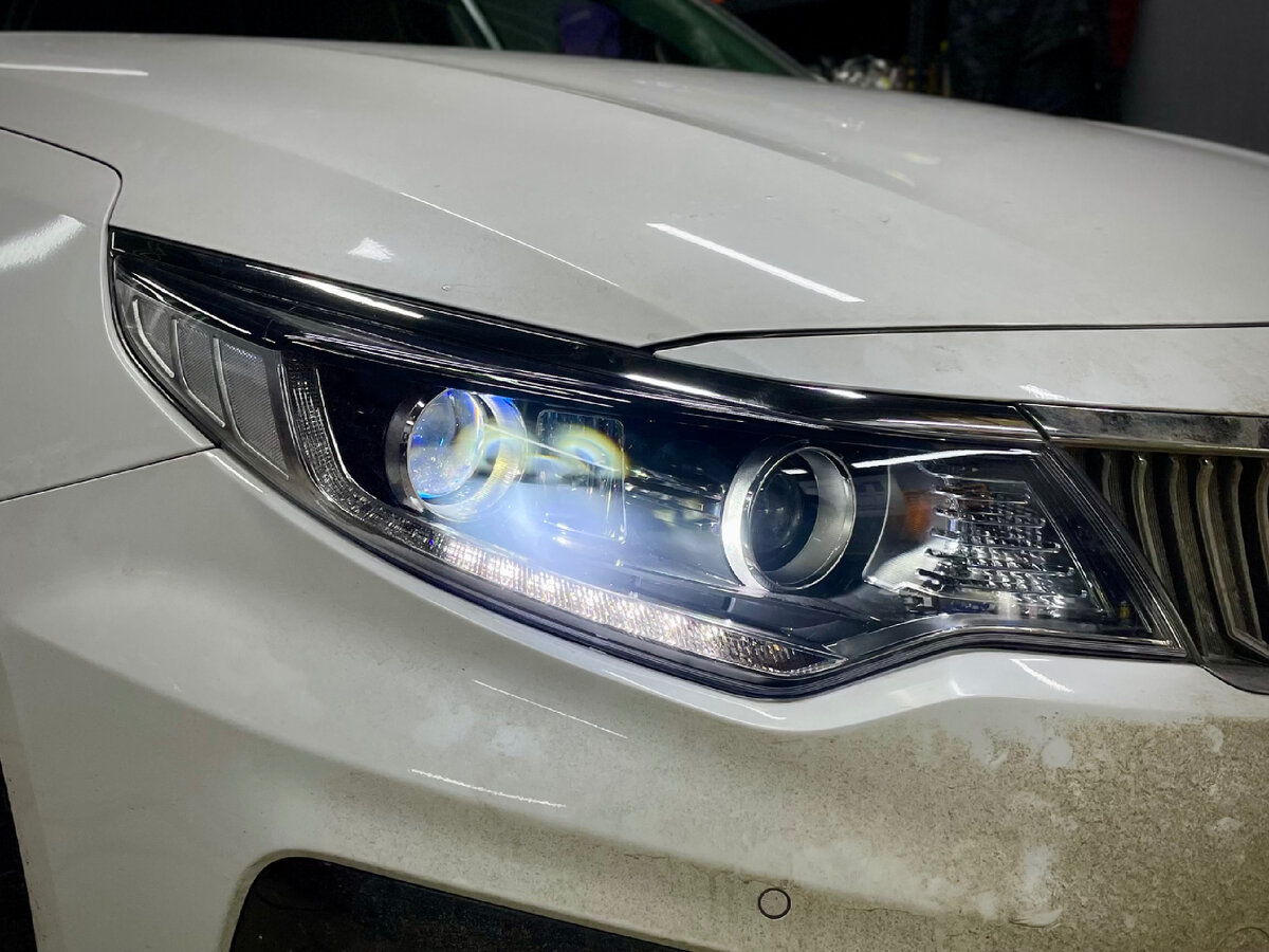 Как улучшить свет фар Kia Optima 4 (Киа Оптима)? Замена галогеновых линз на  Bi Led модули. | Edison Studio - тюнинг и ремонт фар в Балашихе | Дзен