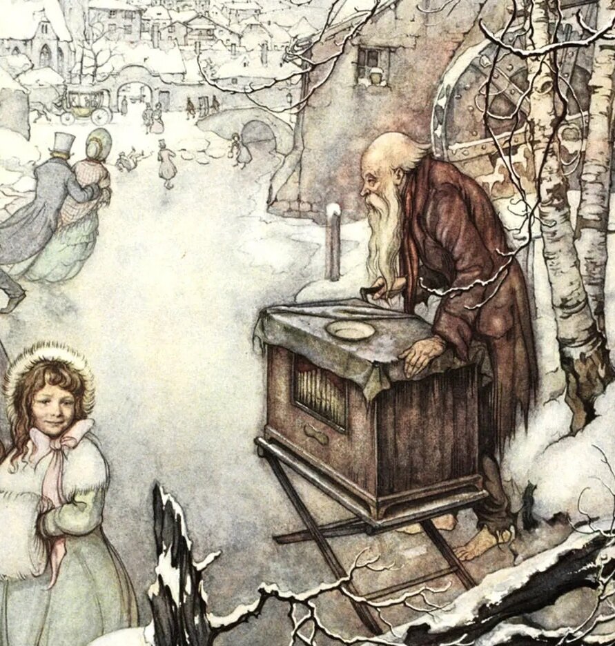 Шарманщик. Иллюстрация к композиции Шуберта  1935, 35.5×25.5 см