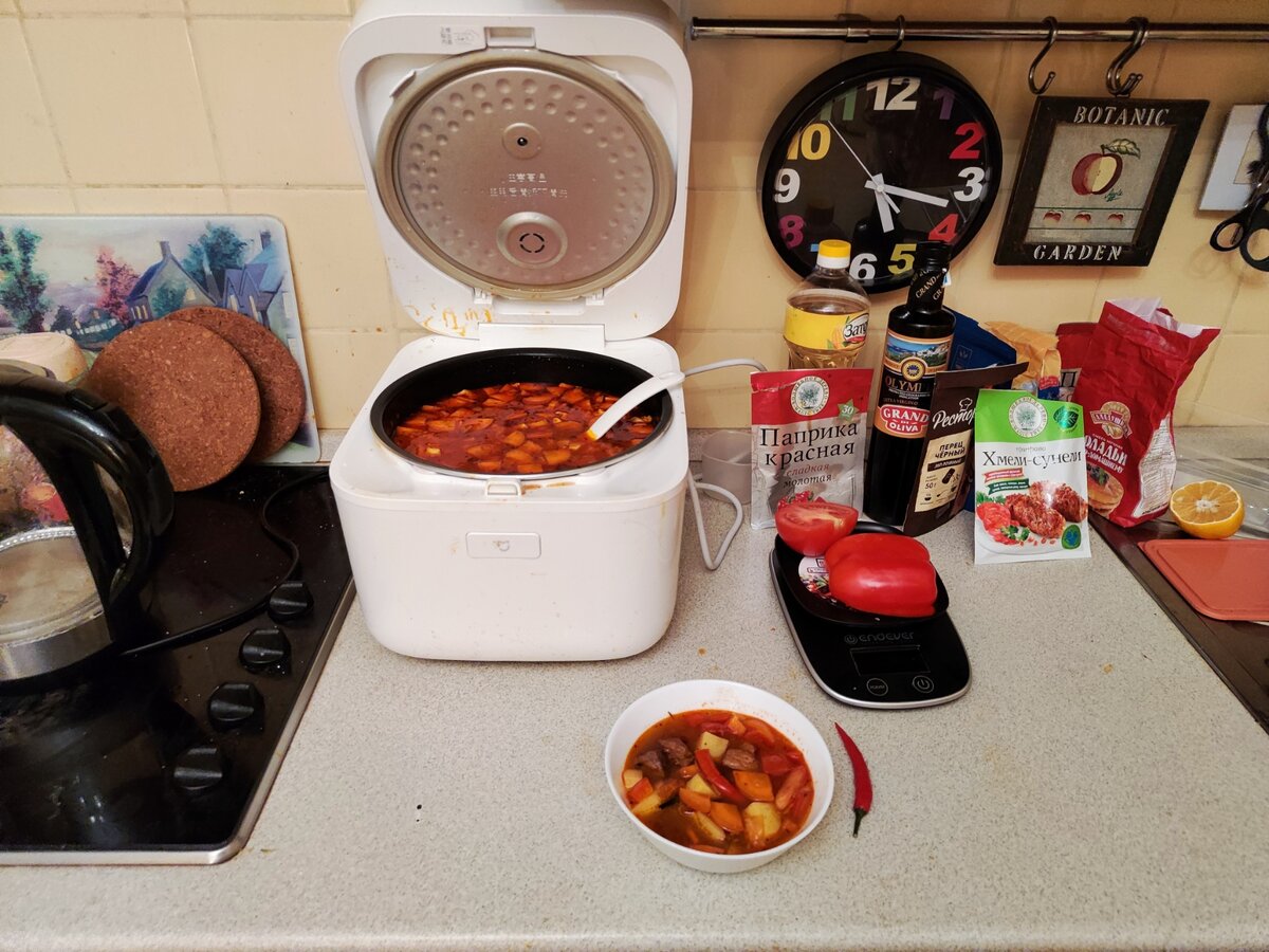 Суп-гуляш по-венгерски в Xiaomi Rice Cooker 