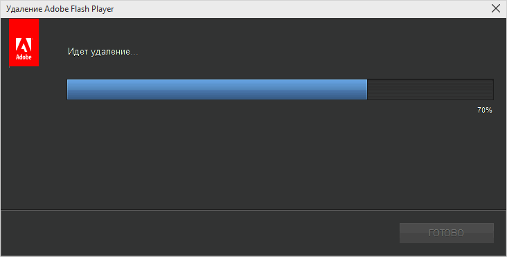 Завершение удаления Flash Player