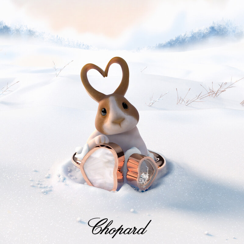 Заяц Тобби с кольцом Happy Hearts