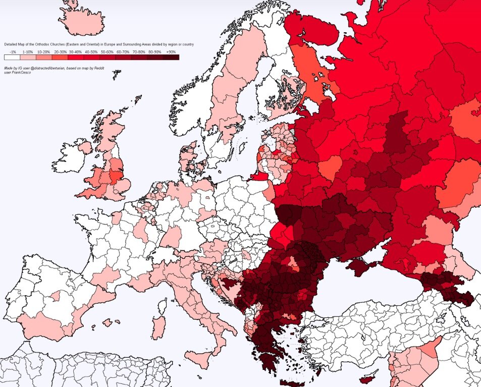 Карта распространения религий в россии