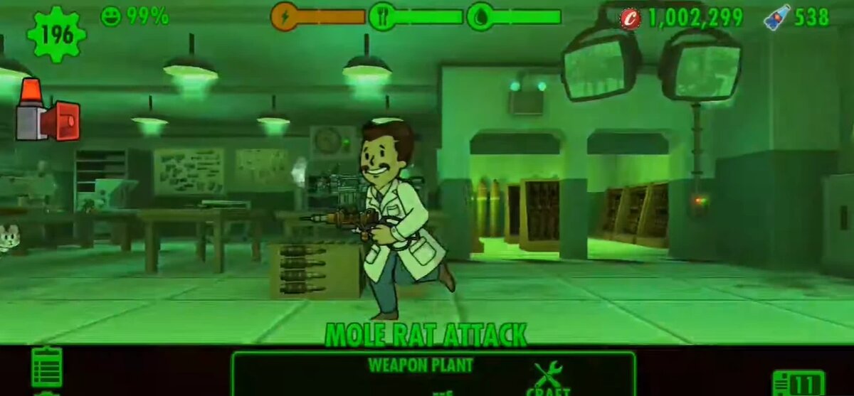    Посмотрите на улыбку этого жителя убежища, бегущего убивать кротокрыс.