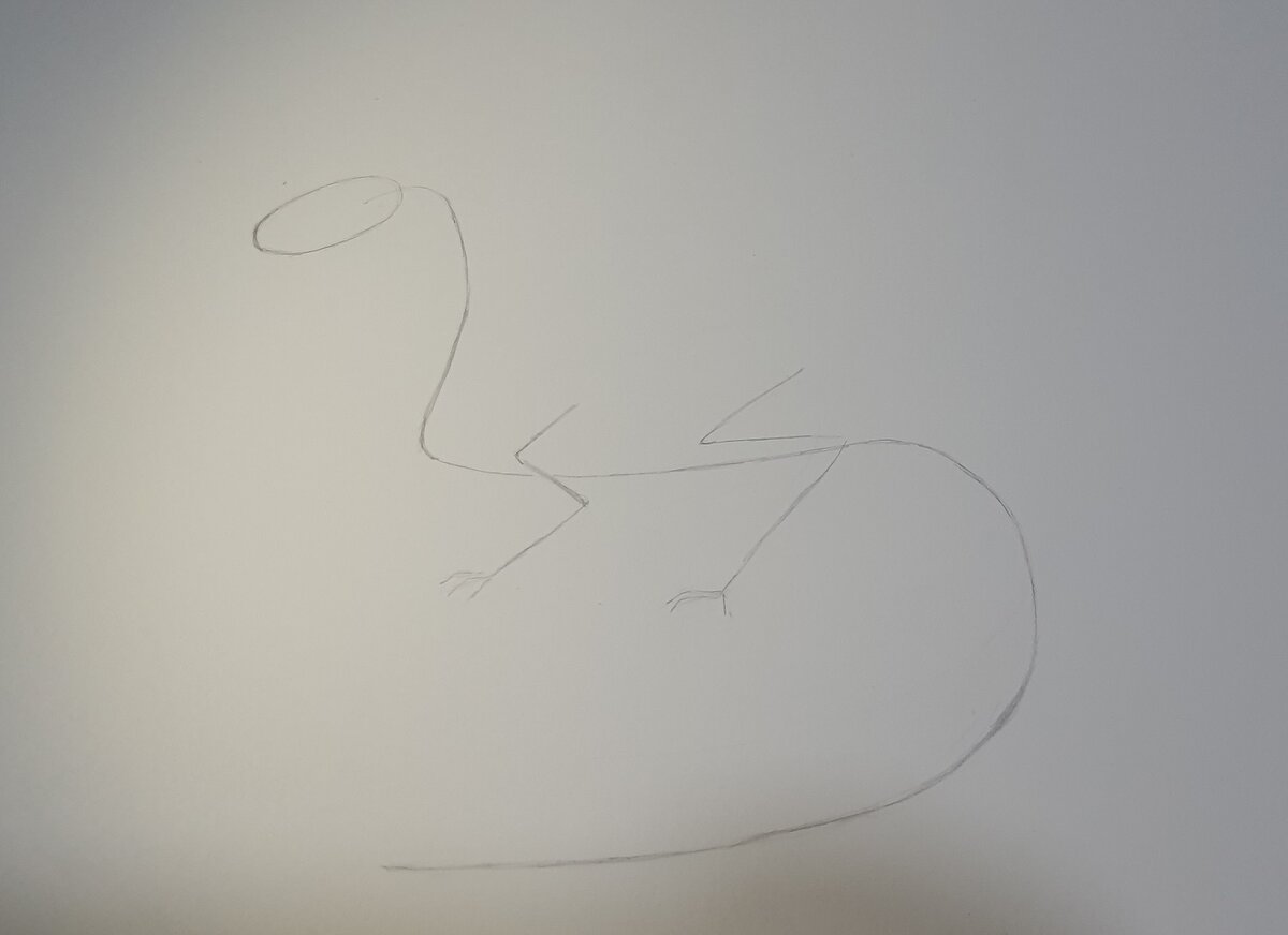 Рисование дракона. Шаг 1.