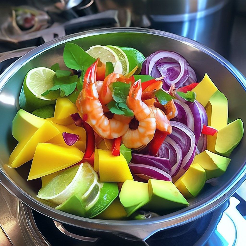 Салат с креветками, манго и авокадо – пошаговый рецепт приготовления с фото