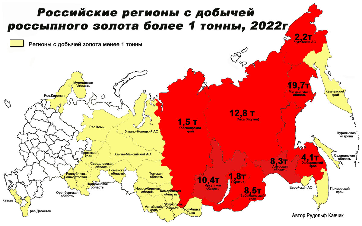 Сколько россыпного золота добывает Россия каждый год? | Рудольф Кавчик |  Дзен