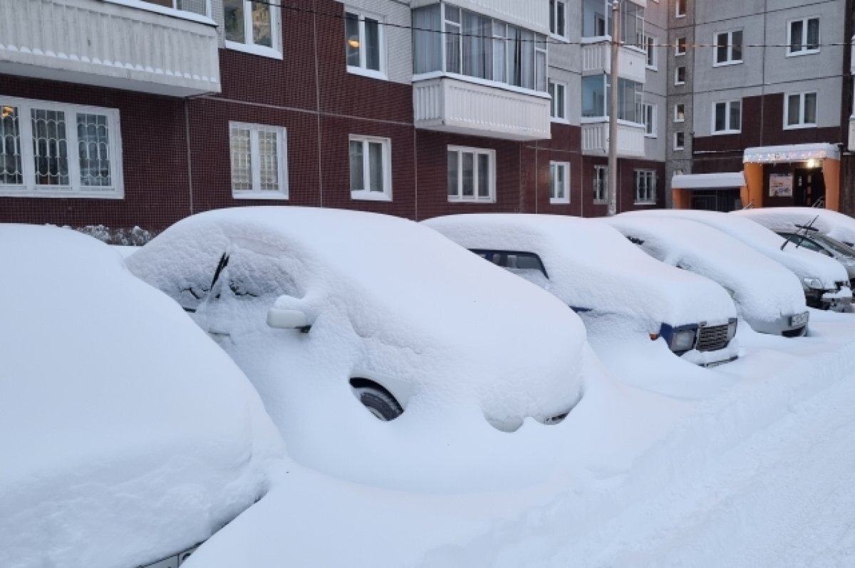   За ночь Красноярск завалило огромным количеством снега