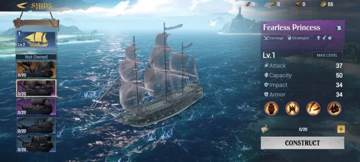 Как поменять корабль в sea of conquest