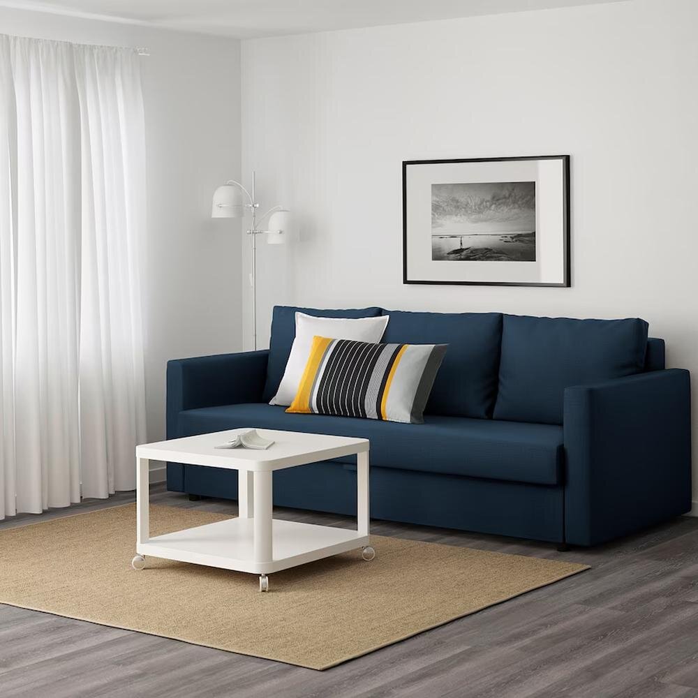 Прямой диван Свэнста blue ИКЕА (IKEA) по цене 28 400 ₽ руб. - купить от производителя в Москве ADETA