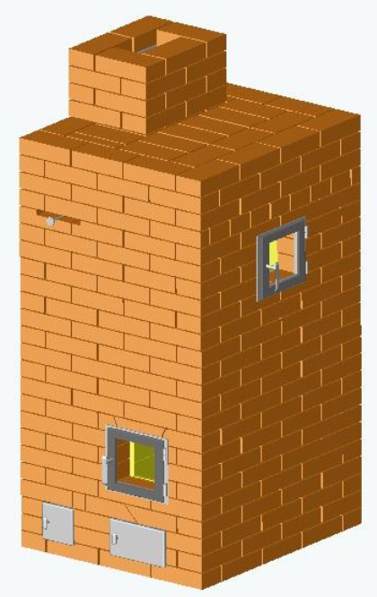 общий вид (у меня будет зеркальная версия - топка с правой стороны)