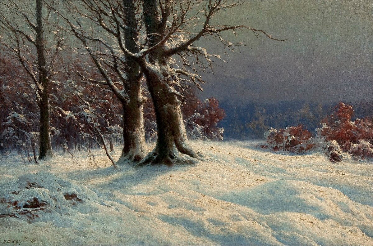 "Зимний пейзаж", А.Н. Шильдер, 1896.