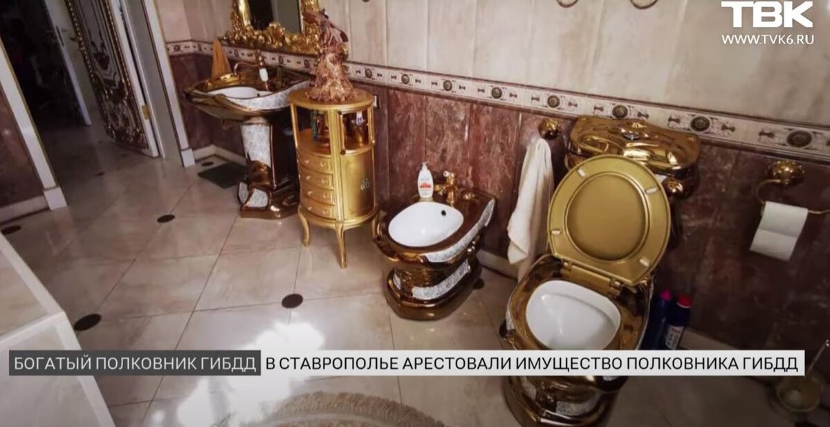 РОСКОШНЫЙ САНУЗЕЛ АРЕСТОВАННОГО АЛЕКСЕЯ САФОНОВА. СКРИНШОТ: ЮТУБ-КАНАЛ "ТВК КРАСНОЯРСК"