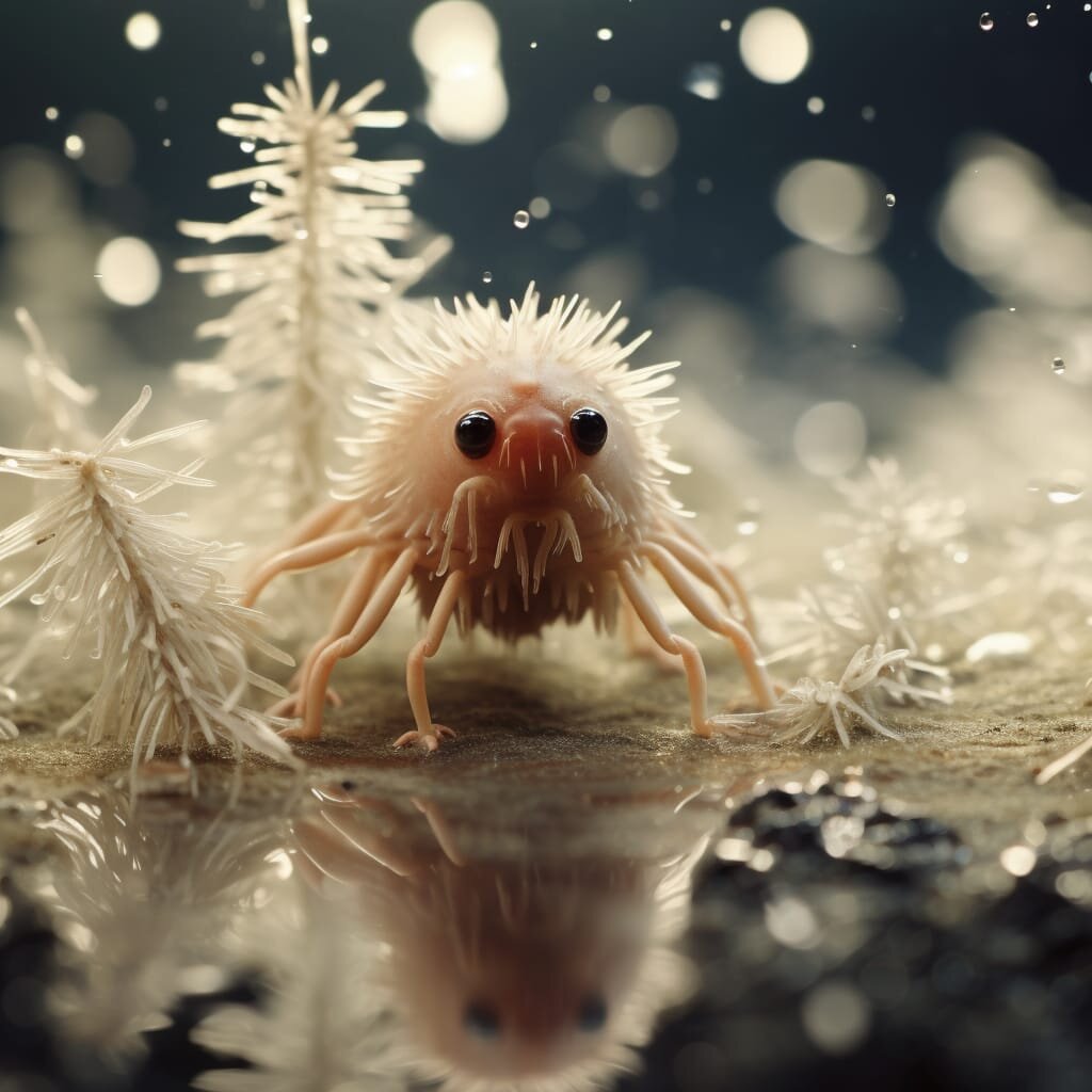 так выглядит пылевой клещ, по мнению искусственного интеллекта