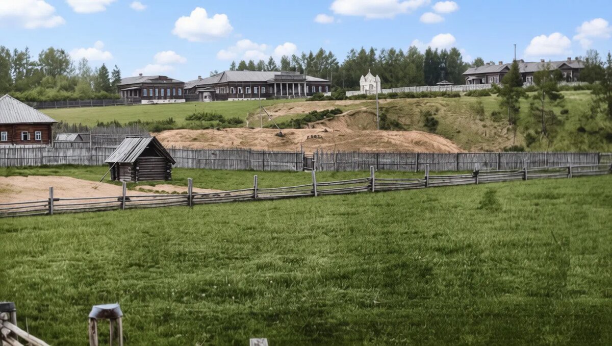 Госпиталь, зелёные насаждения, часовня и новая заводская больница