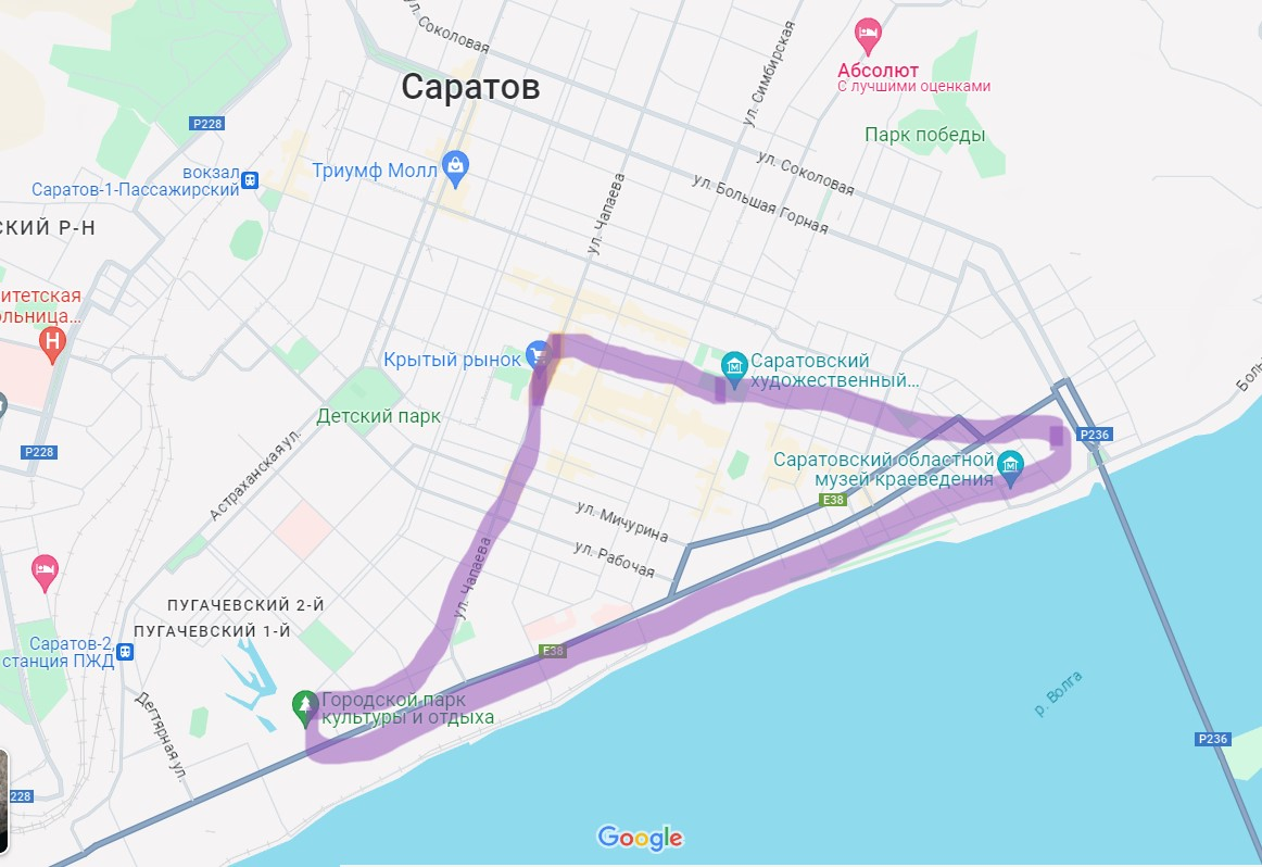 Вид единого маршрута