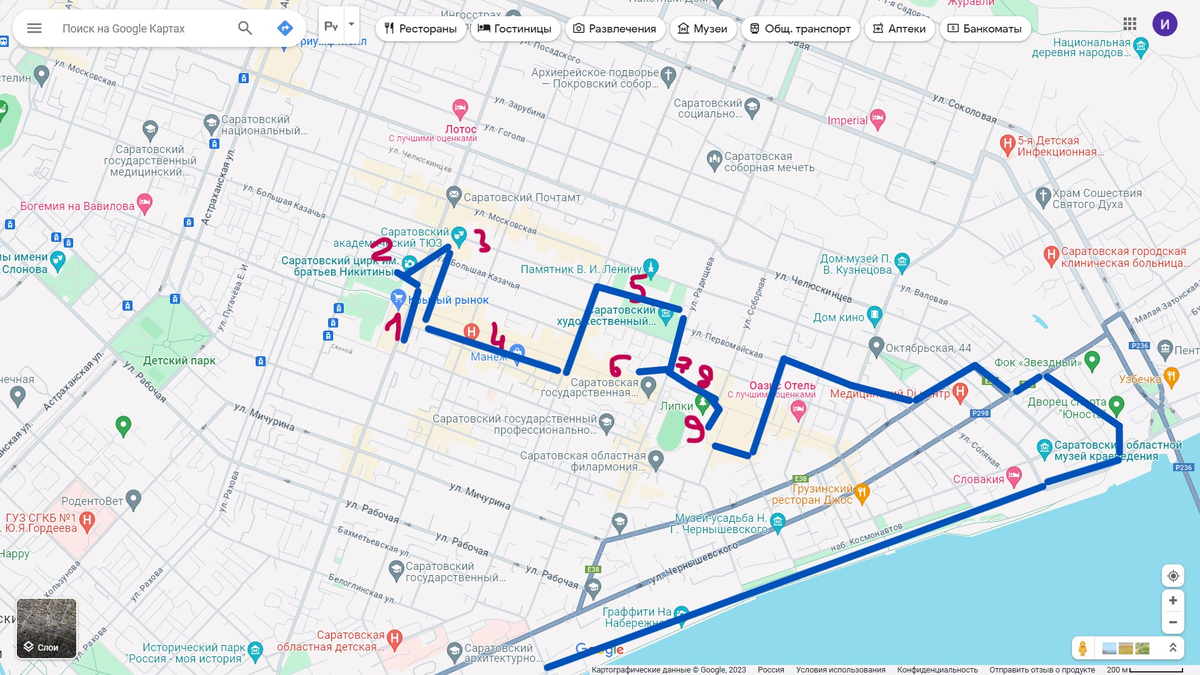 От Крытого рынка до набережной