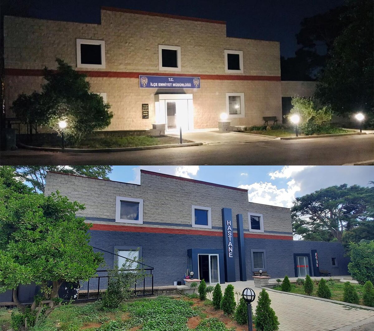 Судите сами: сверху здание до ремонта, снизу то, как оно выглядит сейчас. Фото с сайта съемочной площадки и Google панорамы.