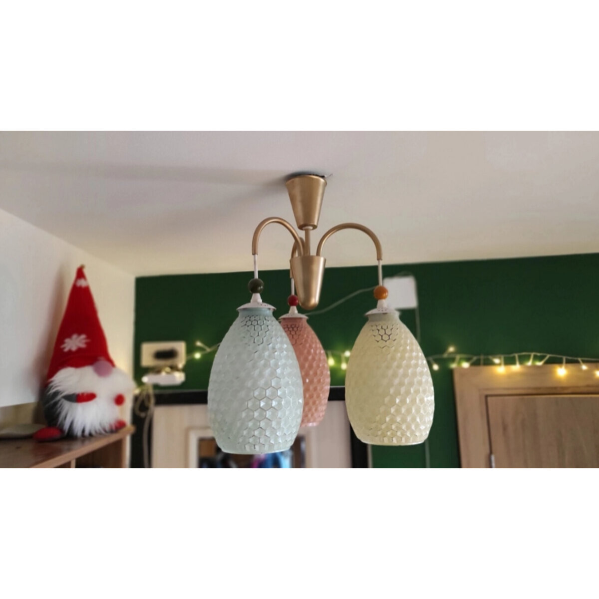 Люстра Ананас ГДР Veb Narva после реставрации.