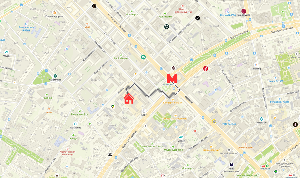 Ближайшая станция метро на карте рядом с ЖК «Сады Пекина»